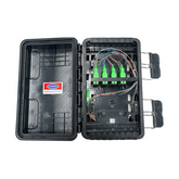 Caja de Distribución de Fibra Óptica para 24 Empalmes con 16 acopladores SC/APC simplex Exterior IP65 Color Negro